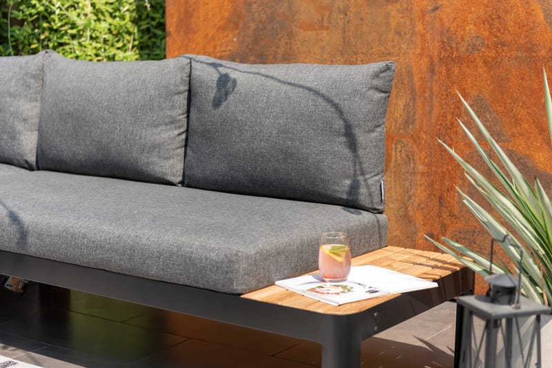 Utomhus modulsoffa Portals 3-sits - svart - Utemöbler - Loungemöbler - Loungesoffa