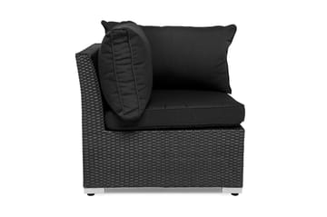 Wisconsin Hörndel Konstrotting/Svart - Hillerstorp - Utemöbler - Loungemöbler - Modulsoffa utomhus - Hörnmodul utesoffa