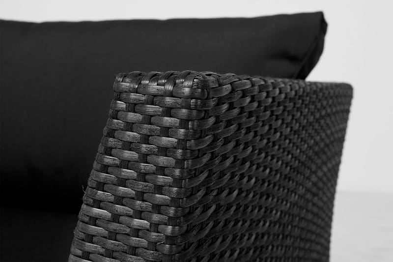 Wisconsin Hörndel Konstrotting/Svart - Hillerstorp - Utemöbler - Loungemöbler - Modulsoffa utomhus - Hörnmodul utesoffa