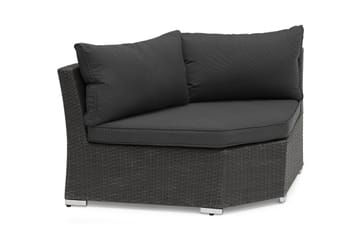 Wisconsin Hörndel Rund Konstrotting/Svart - Hillerstorp - Utemöbler - Loungemöbler - Modulsoffa utomhus - Hörnmodul utesoffa