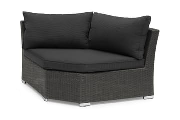 Wisconsin Hörndel Rund Konstrotting/Svart - Hillerstorp - Utemöbler - Loungemöbler - Modulsoffa utomhus - Hörnmodul utesoffa