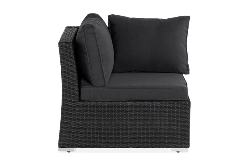 Wisconsin Premium Hörnmodul utomhus i konstrotting - Svart - Utemöbler - Loungemöbler - Modulsoffa utomhus - Hörnmodul utesoffa