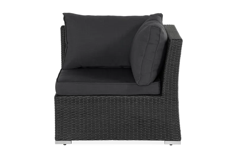Wisconsin Premium Hörnmodul utomhus i konstrotting - Svart - Utemöbler - Loungemöbler - Modulsoffa utomhus - Hörnmodul utesoffa