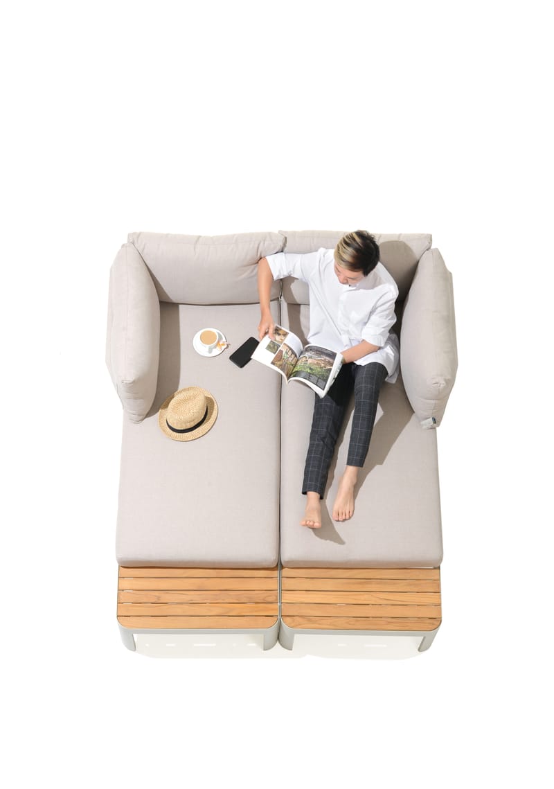 Modulset för utomhusbruk Portals 2x 2-sitssoffor - korallsand - Utemöbler - Loungemöbler - Soffgrupp utomhus