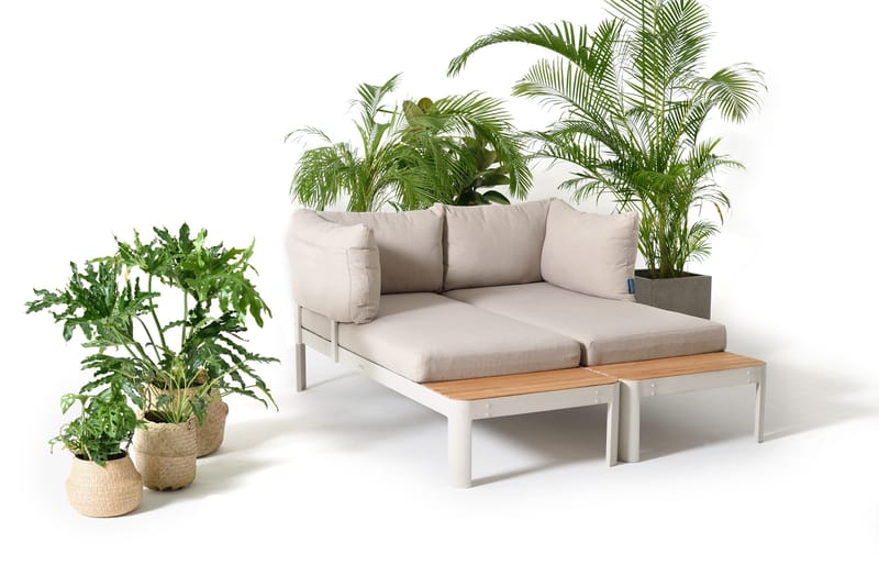 Modulset för utomhusbruk Portals 2x 2-sitssoffor - korallsand - Utemöbler - Loungemöbler - Soffgrupp utomhus