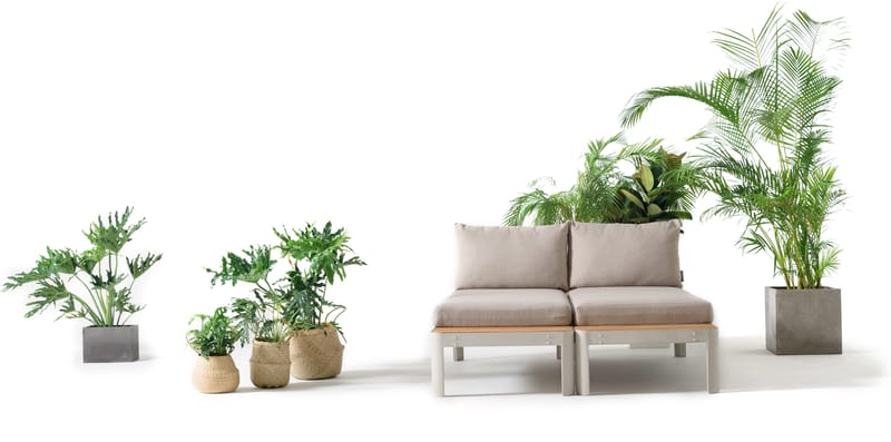 Modulset för utomhusbruk Portals 2x 2-sitssoffor - korallsand - Utemöbler - Loungemöbler - Soffgrupp utomhus