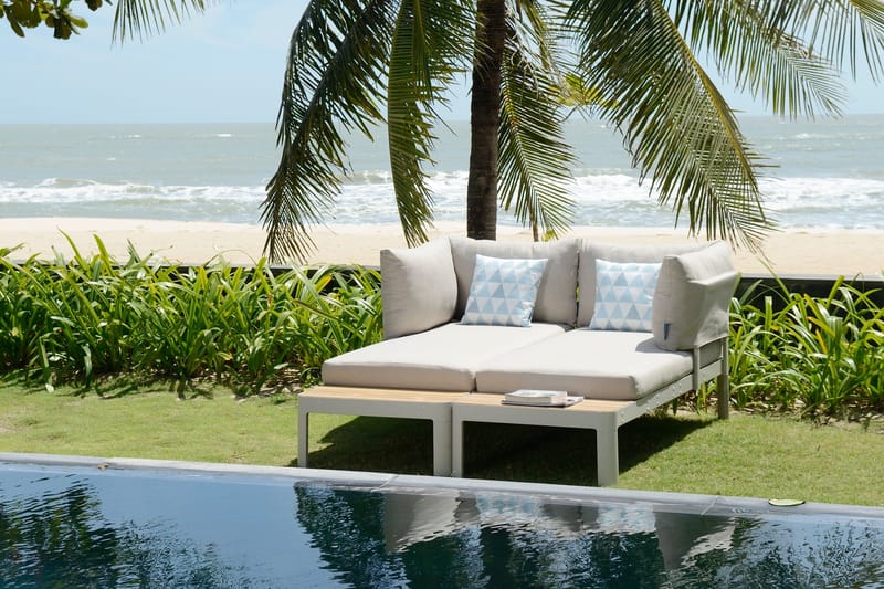 Modulset för utomhusbruk Portals 2x 2-sitssoffor - korallsand - Utemöbler - Loungemöbler - Soffgrupp utomhus