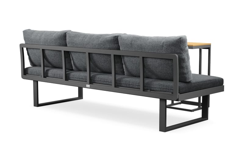 Samira Fällbar Utesoffa med soffbord - Solsäng i aluminium - Grå - Utemöbler - Loungemöbler - Loungesoffa