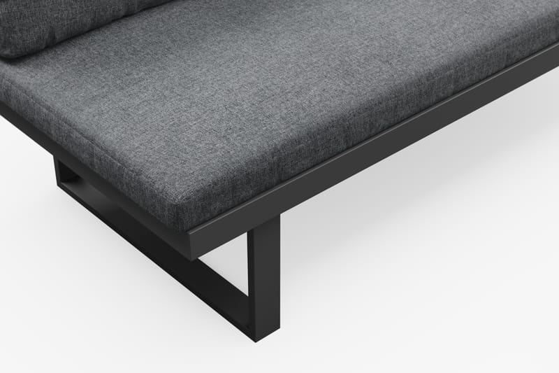 Samira Fällbar Utesoffa med soffbord - Solsäng i aluminium - Grå - Utemöbler - Loungemöbler - Loungesoffa
