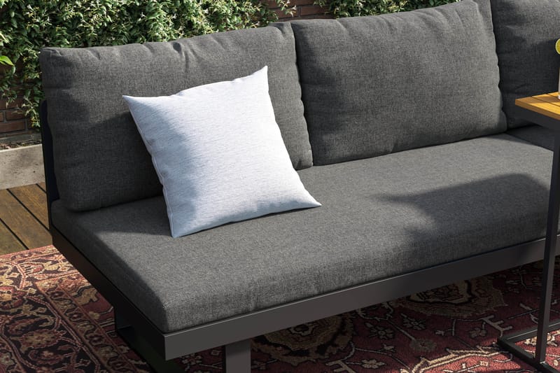 Samira Fällbar Utesoffa med soffbord - Solsäng i aluminium - Grå - Utemöbler - Loungemöbler - Loungesoffa