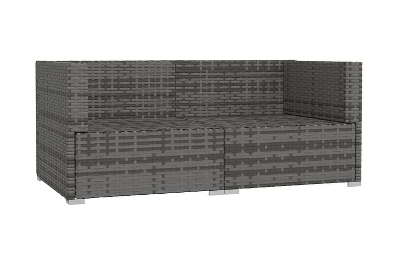 Utesoffa 2-sits med dynor konstrotting grå - Grå/Blå - Utemöbler - Loungemöbler - Loungesoffa