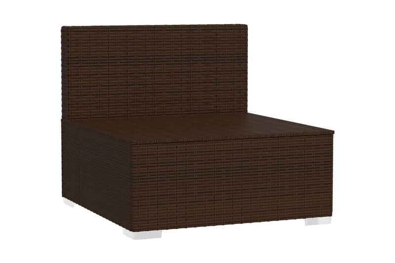 Utesoffa 3-sits med dynor konstrotting brun - Brun/Röd - Utemöbler - Loungemöbler - Loungesoffa