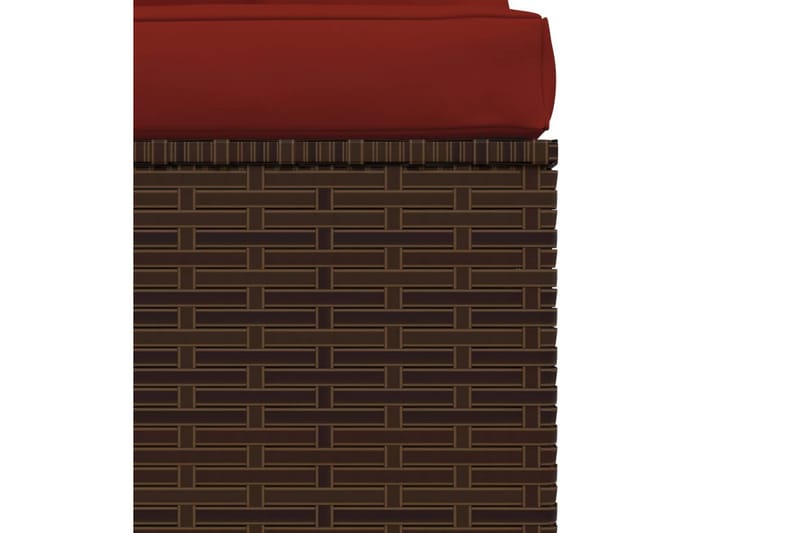 Soffa 4-sits med dynor konstrotting brun - Brun/Röd - Loungesoffa - Utesoffa