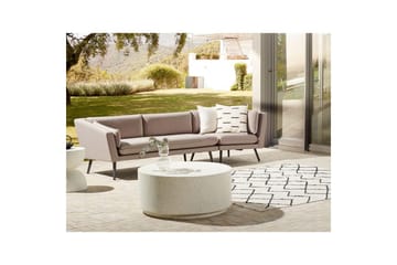 Soffa Loretello Beige/grå, Högervänd - Beige/grå, Högervänd - Utemöbler - Loungemöbler - Loungesoffa