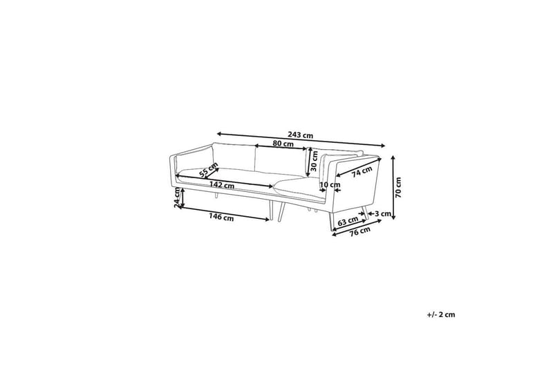 Soffa Loretello Beige/grå, Vänstervänd - Beige/grå, Vänstervänd - Utemöbler - Loungemöbler - Loungesoffa