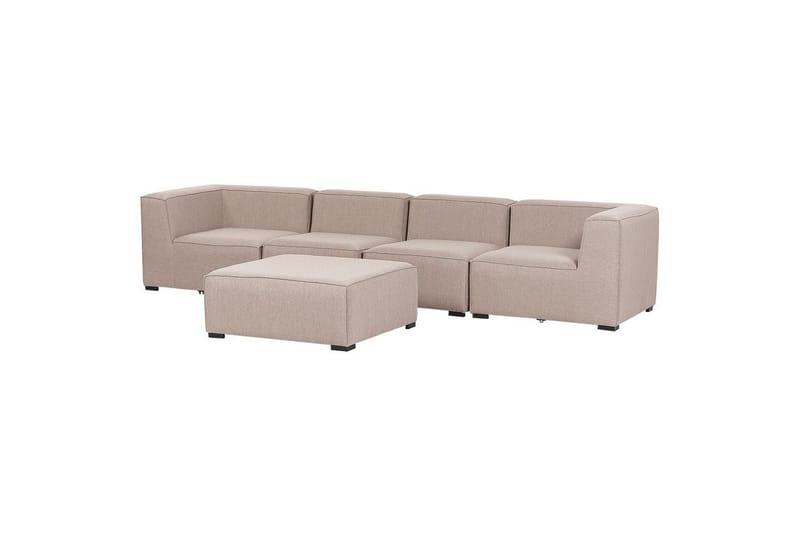 Soffa med fotpall Arezzo Beige/svart - Beige/svart - Utemöbler - Loungemöbler - Loungesoffa