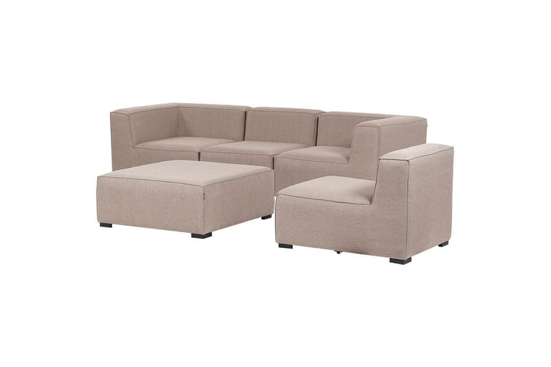 Soffa med fotpall Arezzo Beige/svart - Beige/svart - Utemöbler - Loungemöbler - Loungesoffa