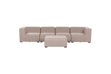 Soffa med fotpall Arezzo Beige/svart