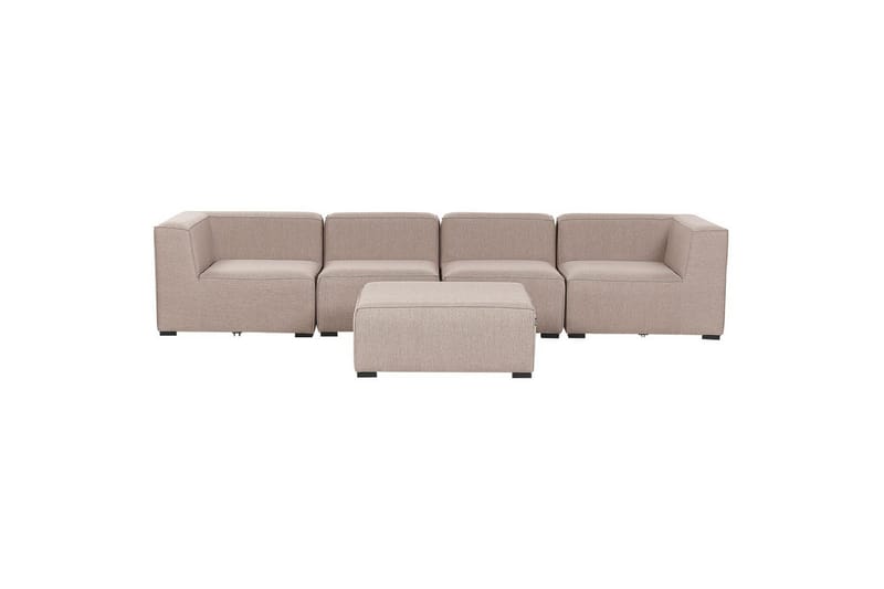 Soffa med fotpall Arezzo Beige/svart - Beige/svart - Utemöbler - Loungemöbler - Loungesoffa