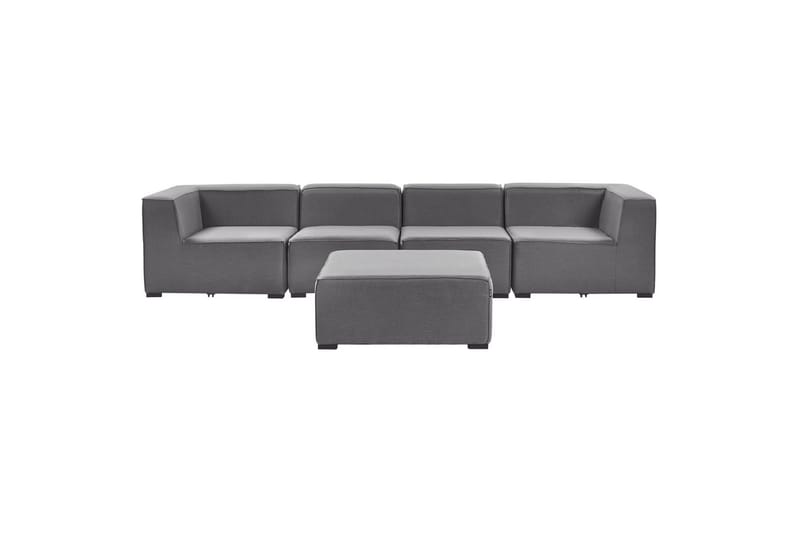 Soffa med fotpall Arezzo Grå/svart - Grå/svart - Utemöbler - Loungemöbler - Loungesoffa