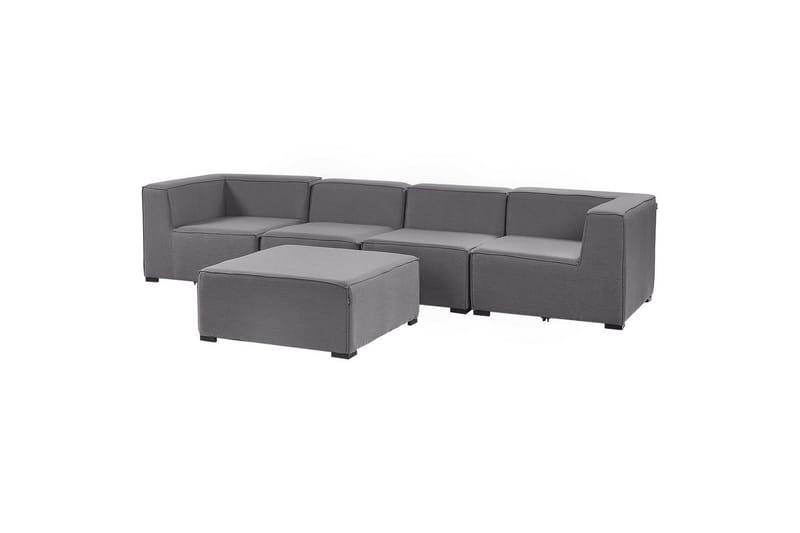 Soffa med fotpall Arezzo Grå/svart - Grå/svart - Utemöbler - Loungemöbler - Loungesoffa