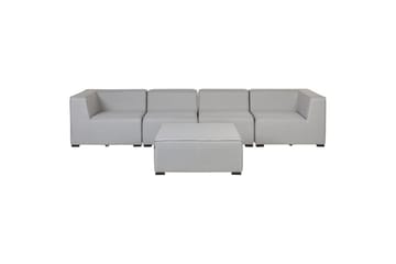 Soffa med fotpall Arezzo Ljusgrå/svart