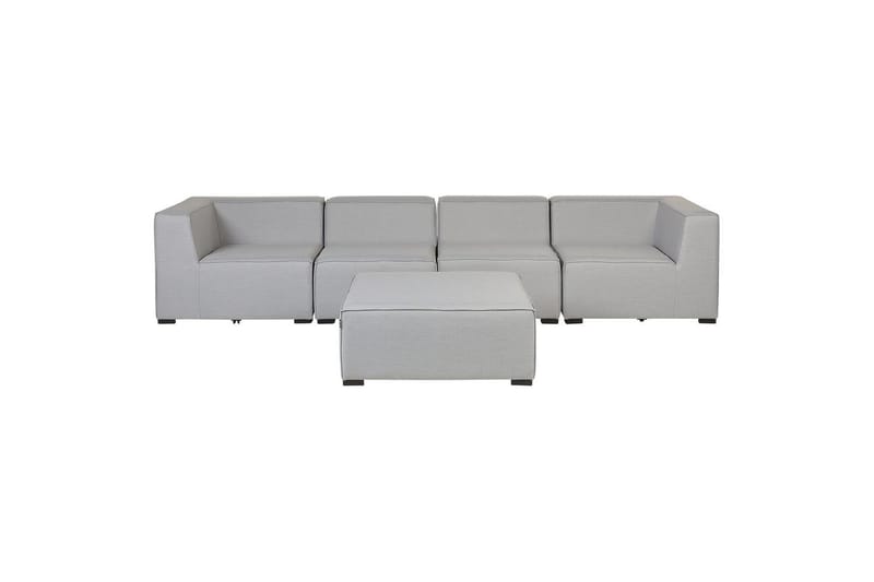 Soffa med fotpall Arezzo Ljusgrå/svart - Ljusgrå/svart - Utemöbler - Loungemöbler - Loungesoffa