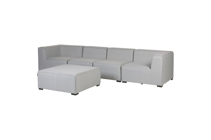 Soffa med fotpall Arezzo Ljusgrå/svart - Ljusgrå/svart - Utemöbler - Loungemöbler - Loungesoffa