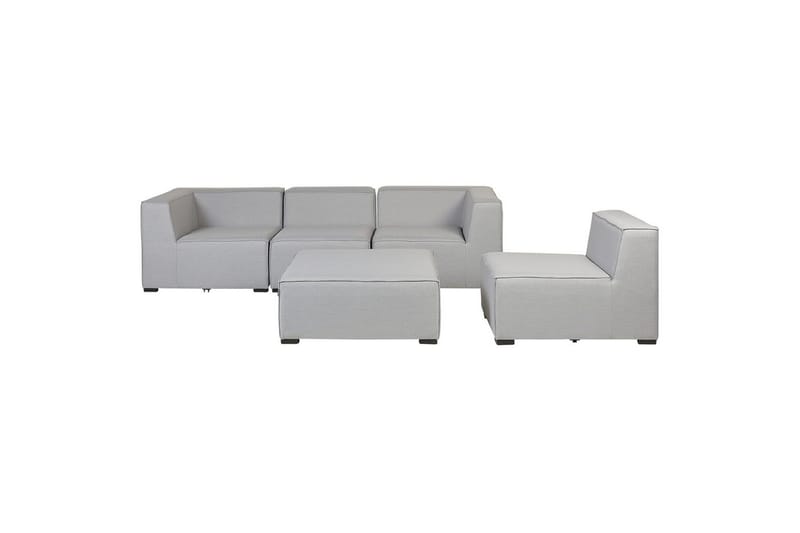 Soffa med fotpall Arezzo Ljusgrå/svart - Ljusgrå/svart - Utemöbler - Loungemöbler - Loungesoffa