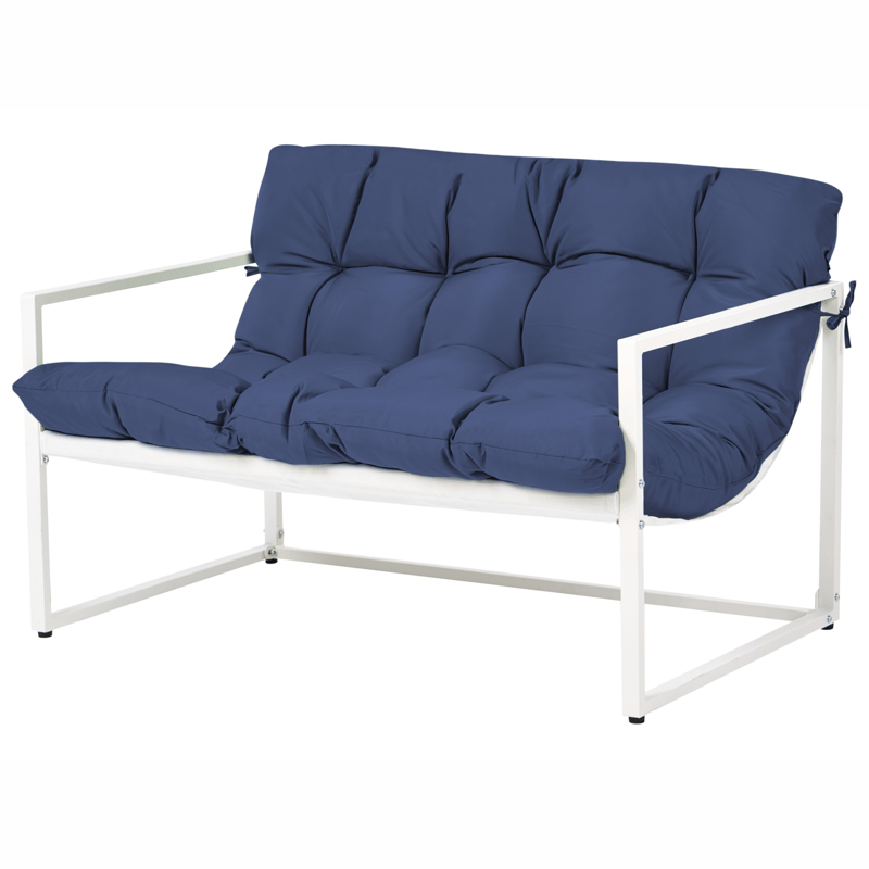 Soffgrupp utomhus med Bord 4-Sits Garda - Blå/Vit - Utemöbler - Loungemöbler - Soffgrupp utomhus