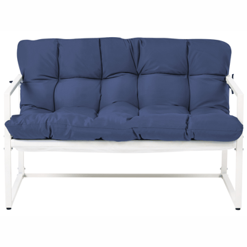 Soffgrupp utomhus med Bord 4-Sits Garda - Blå/Vit - Utemöbler - Loungemöbler - Soffgrupp utomhus