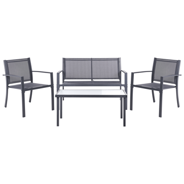 Soffgrupp utomhus med Bord 4-Sits Tavoleto - Mörkgrå - Utemöbler - Loungemöbler - Soffgrupp utomhus