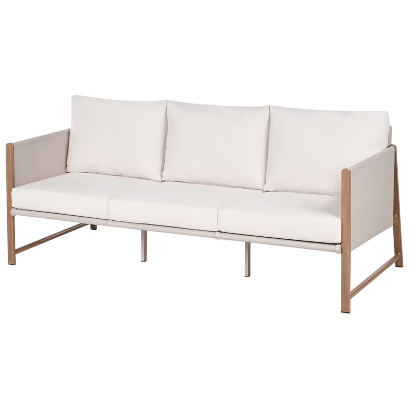Soffgrupp utomhus med Bord och Fotpall 5-Sits Nola - Beige/Brun - Utemöbler - Loungemöbler - Soffgrupp utomhus