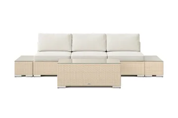 Bahamas utesoffa 3-sits med bord - Beige - Utemöbler - Loungemöbler - Soffgrupp utomhus