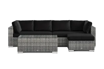Bahamas utomhus divansoffa 5-sits med vändbar divan och bord - Grå - Utemöbler - Loungemöbler - Soffgrupp utomhus