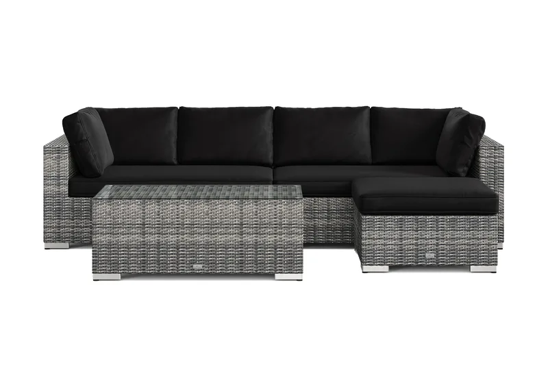 Bahamas utomhus divansoffa 5-sits med vändbar divan och bord - Grå - Utemöbler - Loungemöbler - Soffgrupp utomhus