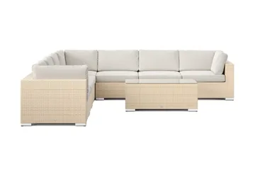 Bahamas utomhus hörnsoffa 7-sits vändbar med bord - Beige - Utemöbler - Loungemöbler - Soffgrupp utomhus
