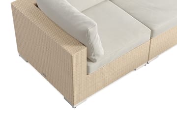 Bahamas utomhus hörnsoffa 8-sits vändbar med fåtölj och bord med hylla - Beige - Utemöbler - Loungemöbler - Soffgrupp utomhus