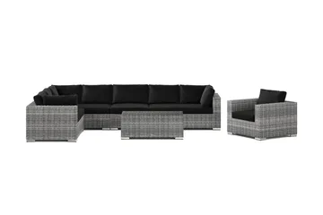 Bahamas utomhus L-soffa vänster 8-sits med fåtölj och bord - Grå - Utemöbler - Loungemöbler - Soffgrupp utomhus
