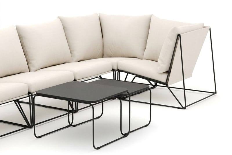 Usteryd utomhus hörnsoffa 6-sits vändbar - Svart/Beige - Utemöbler - Loungemöbler - Soffgrupp utomhus