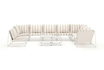 Usteryd utomhus L-soffa 8-sits vändbar med fåtölj - Beige/Striped - Utemöbler - Loungemöbler - Soffgrupp utomhus