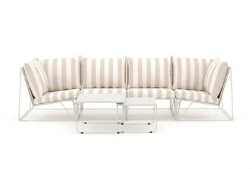 Usteryd utomhus rak 4-sits soffa - Beige/Striped - Utemöbler - Loungemöbler - Soffgrupp utomhus