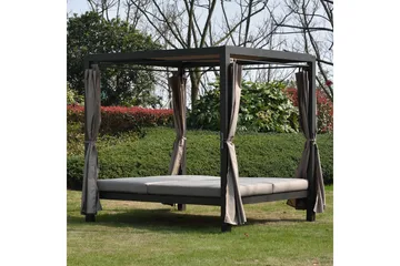 Morocco Solsäng - Mörkbrun/Beige - Utemöbler - Loungemöbler - Solbädd