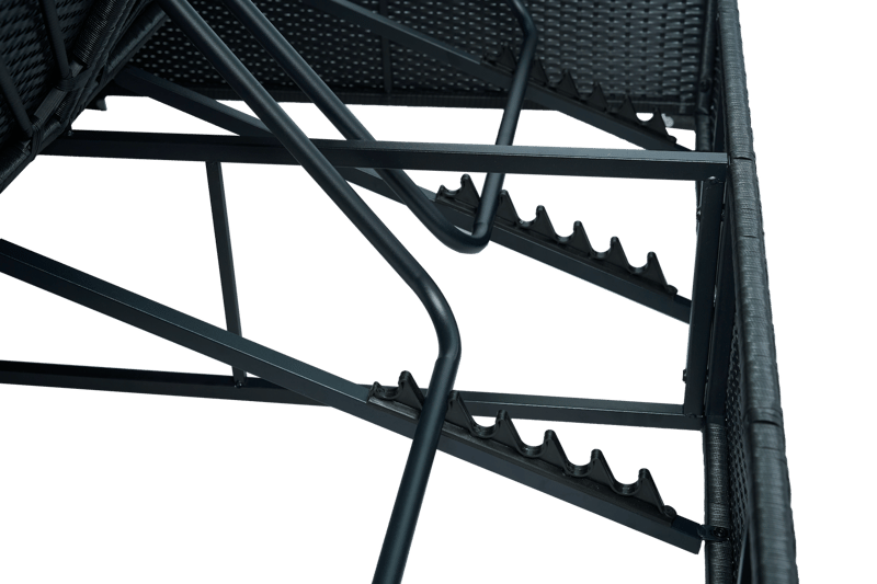 Solsäng 200×160 cm – Extra bred solsäng i svart | Glyxnäs - Utemöbler - Loungemöbler - Solbädd