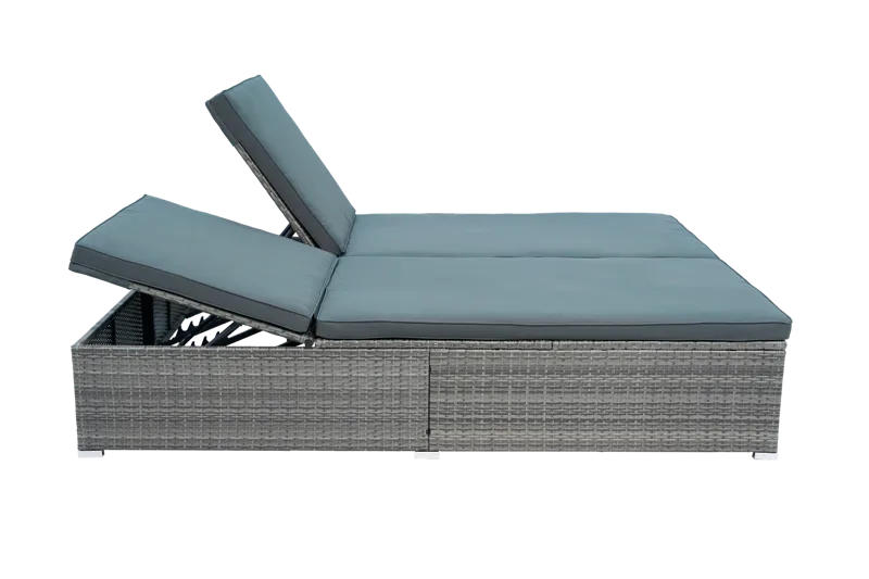 Solsäng utomhus | Justerbar rygg | Dyna ingår | Glyxnäs Grå - Utemöbler - Loungemöbler - Solbädd
