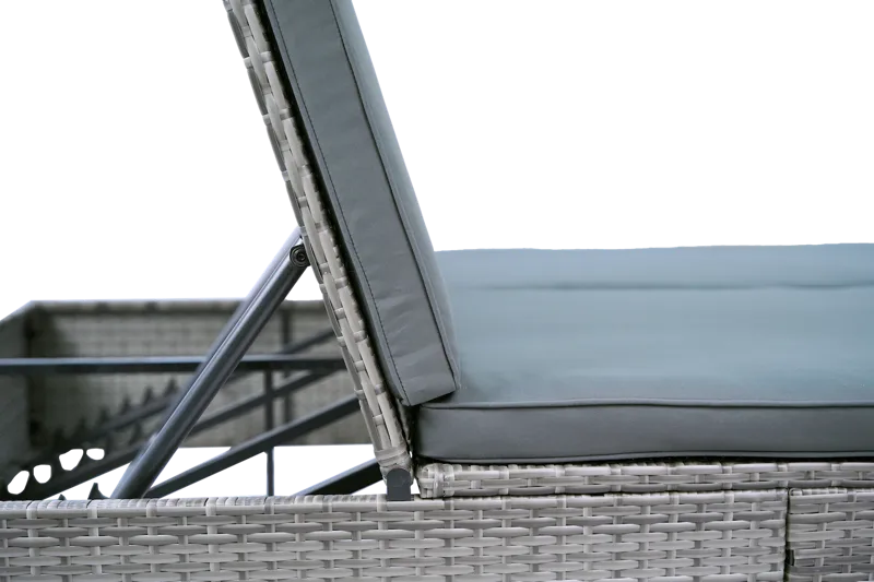 Solsäng utomhus | Justerbar rygg | Dyna ingår | Glyxnäs Grå - Utemöbler - Loungemöbler - Solbädd