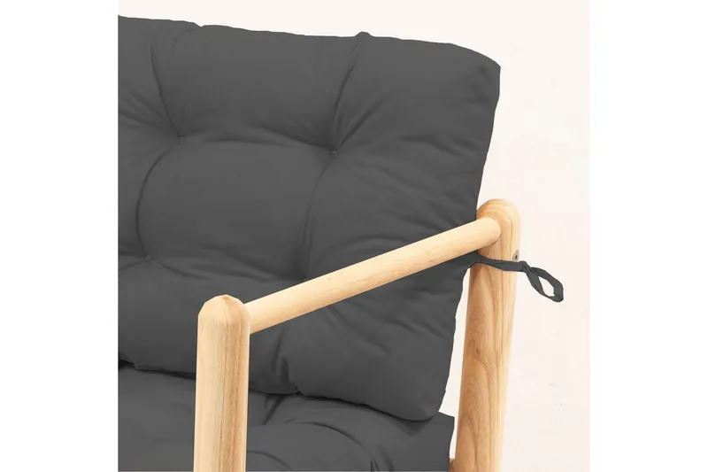 Trädgård 2-sitssoffa Hue Antracit - Antracit - Utemöbler - Loungemöbler - Loungesoffa