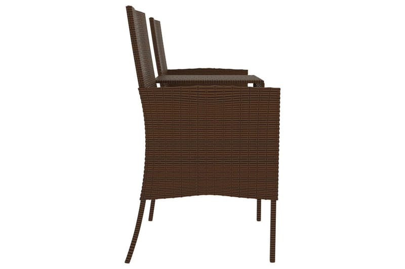 Trädgårdssoffa 2-sits med Utebord konstrotting brun - Brun - Utemöbler - Loungemöbler - Loungesoffa
