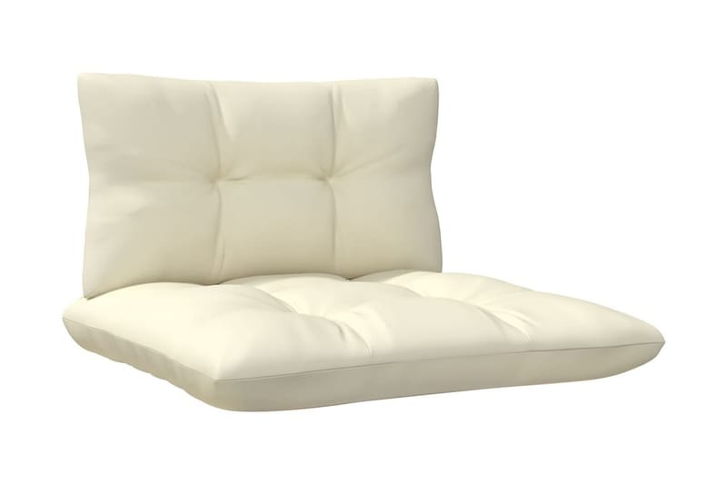 Trädgårdssoffa 2-sits med gräddvita dynor massiv furu - Kräm - Utemöbler - Loungemöbler - Loungesoffa