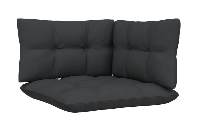 Trädgårdssoffa 3-sits med antracit dynor massiv furu - Mörkgrå - Utemöbler - Loungemöbler - Loungesoffa
